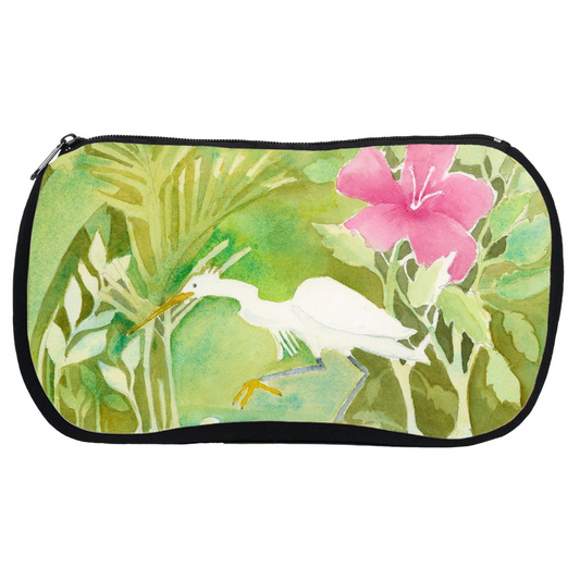 Snowy Egret Hunting Cosmetic Bag