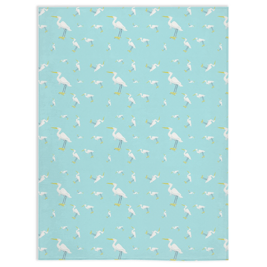 Egret Pattern Minky Blanket