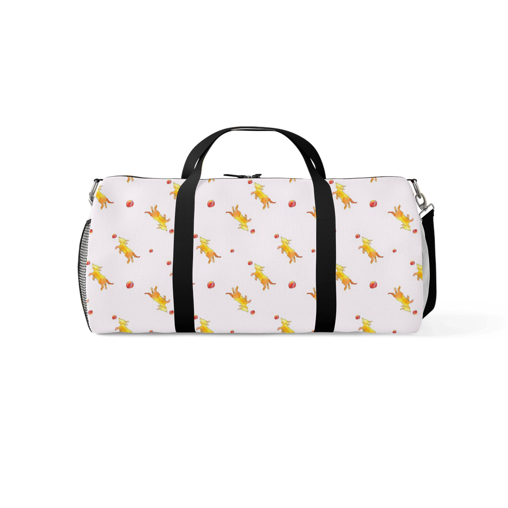 Playful Puppy Pattern Duffle Bag (Pink)