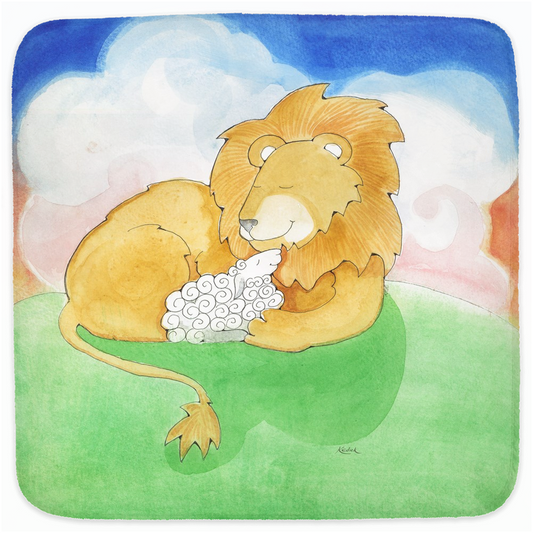 Lions and Lambs Hooded Baby Towel