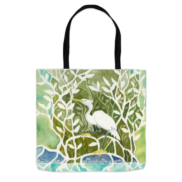 Snowy Egret Mangrove Tote Bag