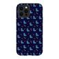 Simple Dog and Bone Pattern I Phone Case (Dark Blue)