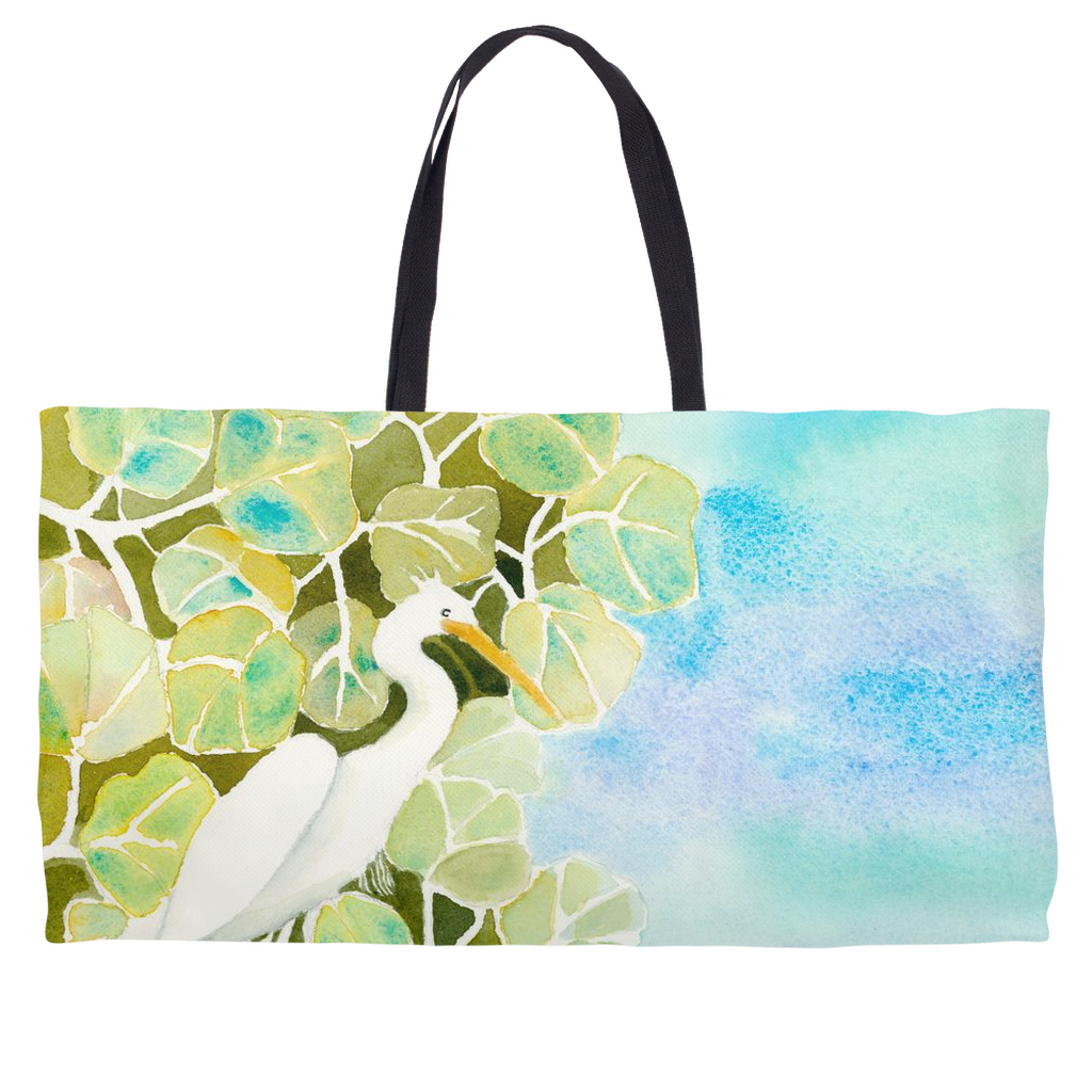 Snowy Egret and Sea Grapes Weekender Tote