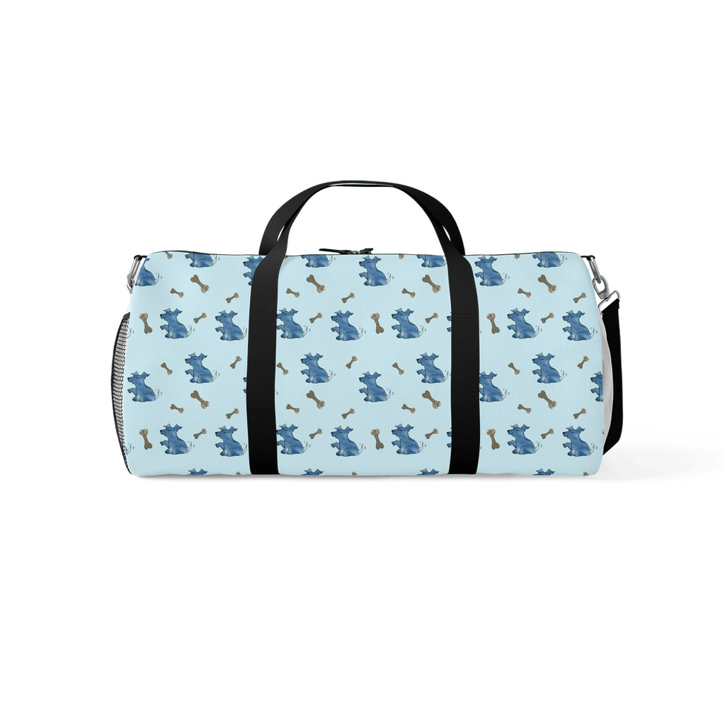 Simple Dog and Bone Pattern Duffle Bag ( Blue)