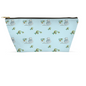 Cat and Fish Pattern Accessory Pouch (Blue)