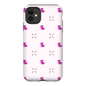 Simple Dog and Bone Pattern I Phone Case (Pink)