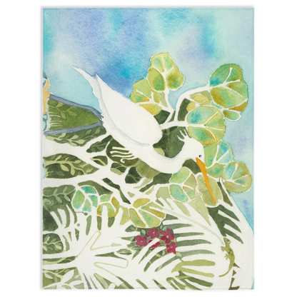 Snowy Egret and Gecko Minky Blanket