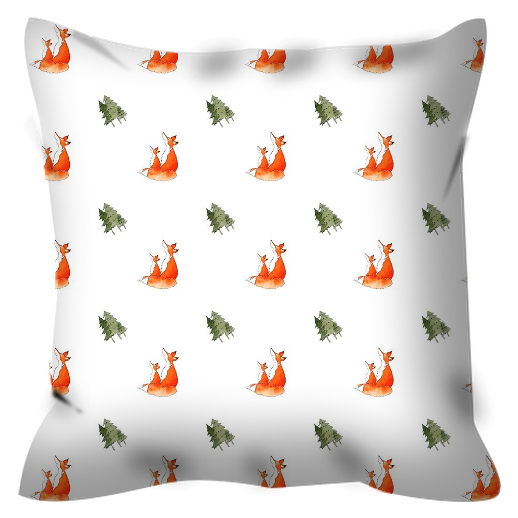 Foxes and Trees Pattern (white)