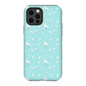 Snowy Egret  Pattern  iPhone Case (Blue)