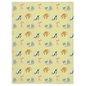 Cats Pattern Minky Blanket (Yellow)