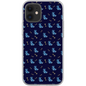 Simple Dog and Bone Pattern I Phone Case (Dark Blue)