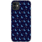 Simple Dog and Bone Pattern I Phone Case (Dark Blue)