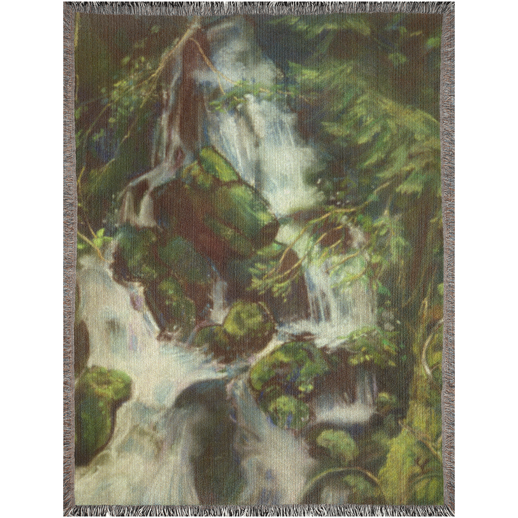Woodland Waterfall Woven Blanket