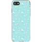 Snowy Egret  Pattern  iPhone Case (Blue)