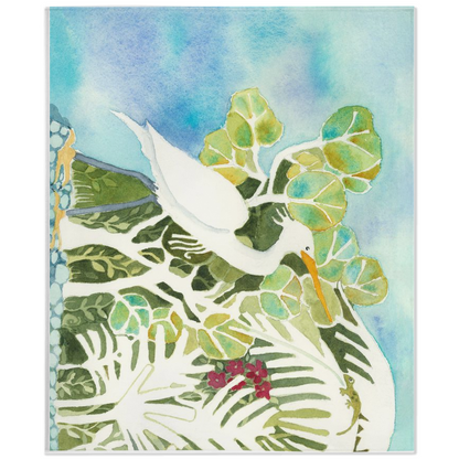 Snowy Egret and Gecko Minky Blanket