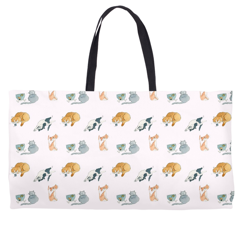 Cats Pattern Weekender Tote (Pink)