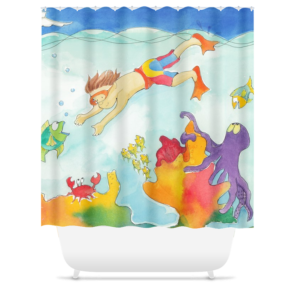 Diver Shower Curtains