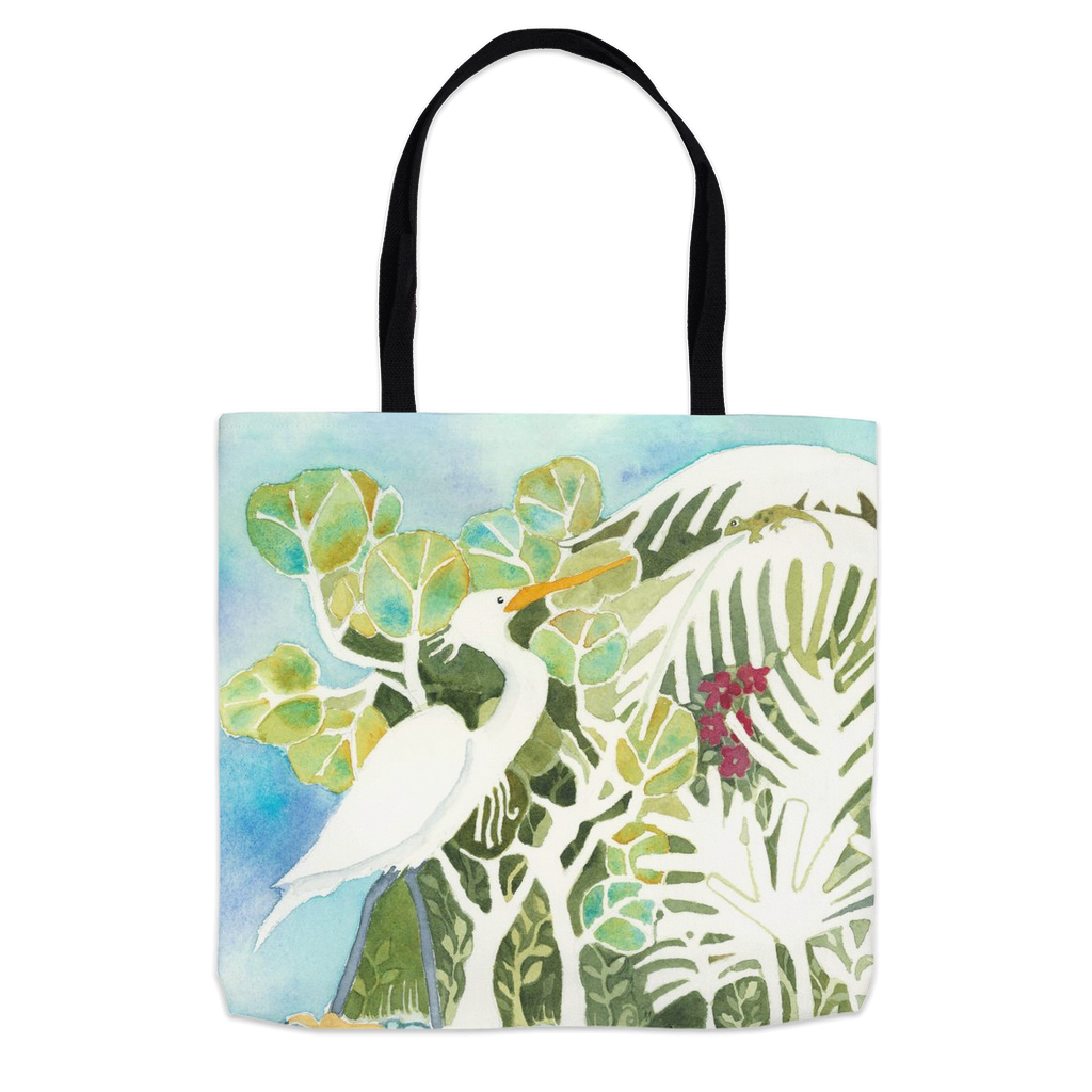 Snowy Egret and Gecko Tote Bag