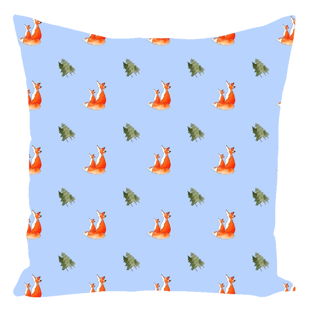 Fox and Trees Pattern (Light Blue)