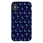 Simple Dog and Bone Pattern I Phone Case (Dark Blue)