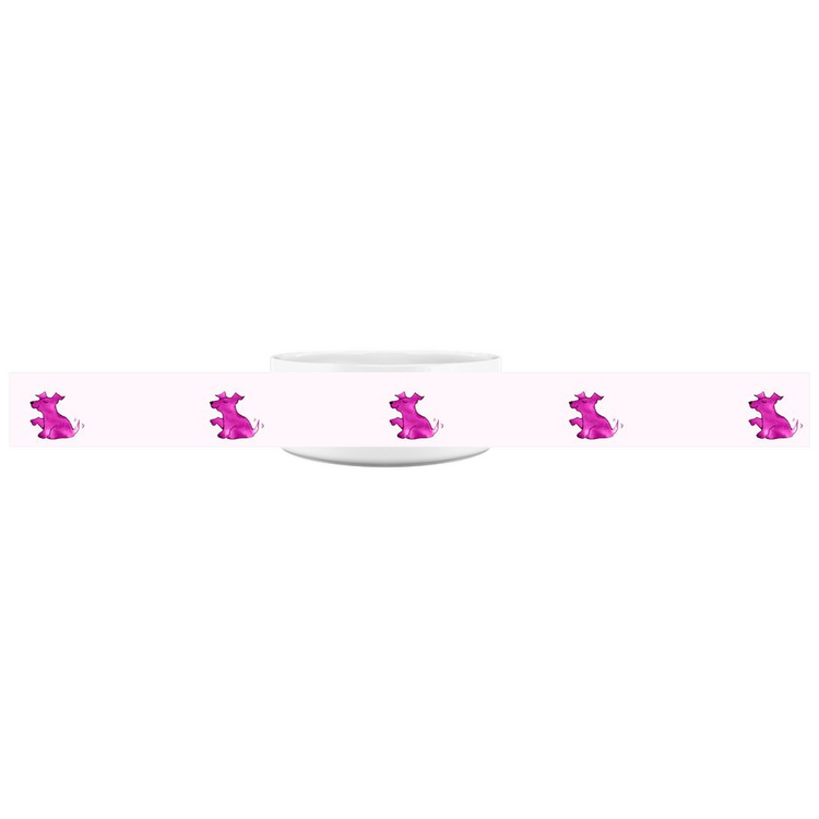 Simple Dog and Bone Pet Bowl (Pink)
