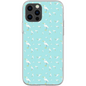 Snowy Egret  Pattern  iPhone Case (Blue)