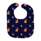 Fox and Trees Baby Bib - Midnight Blue