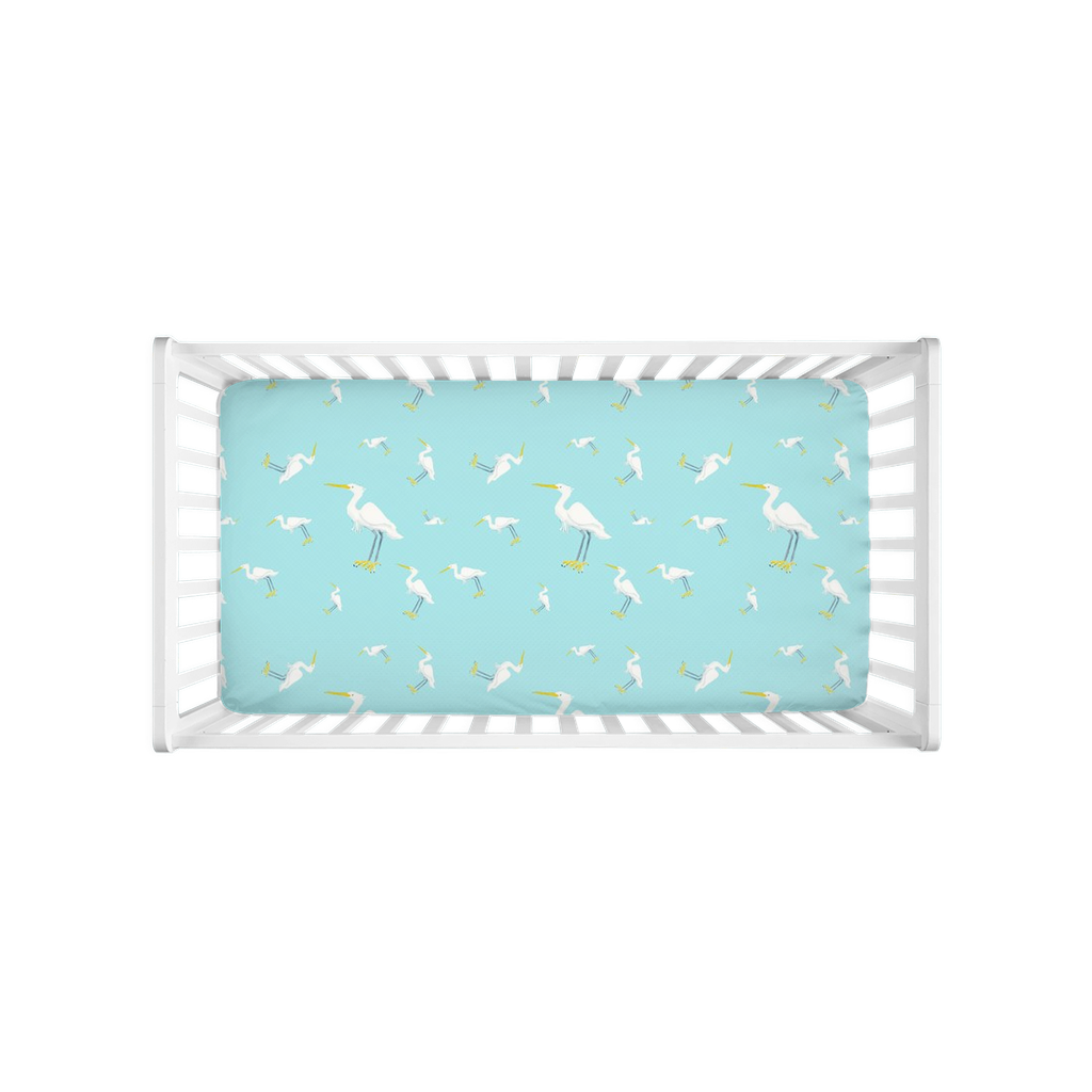 Egret pattern Crib Sheet