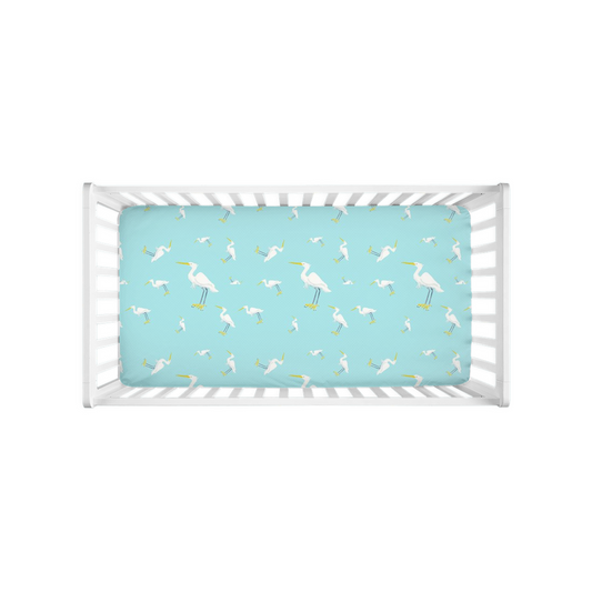 Egret pattern Crib Sheet