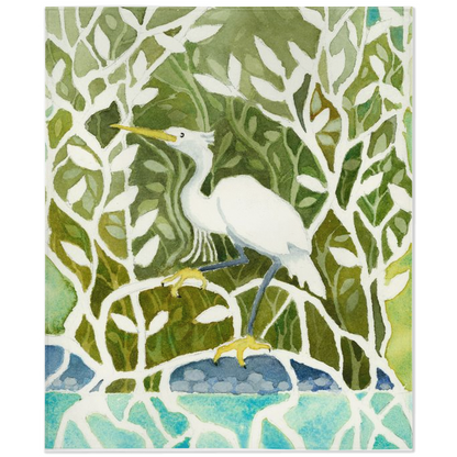 Snowy Egret  Mangrove Minky Blanket