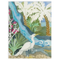 Snowy Egret Waterfall  Minky Blanket