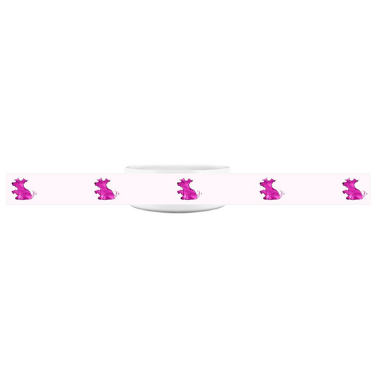 Simple Dog and Bone Pet Bowl (Pink)
