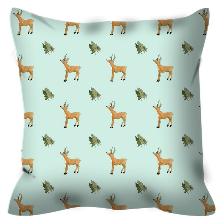 Deer and Trees (light Green)