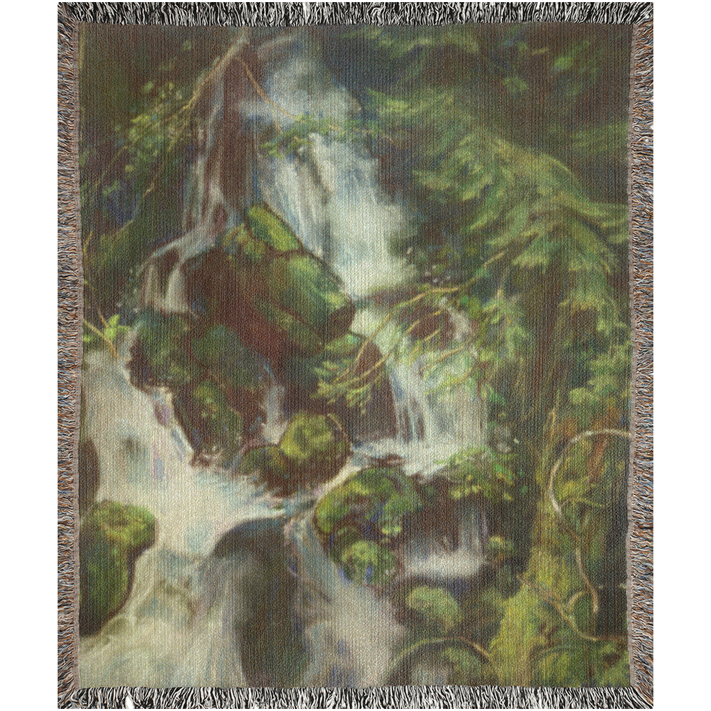 Woodland Waterfall Woven Blanket