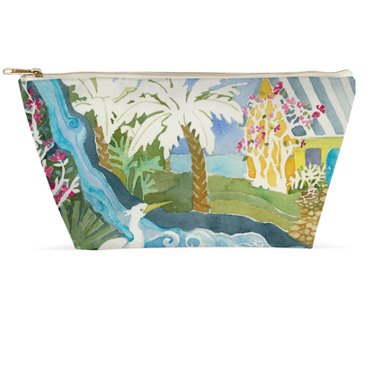 Snowy Egret Waterfall Accessory Pouch