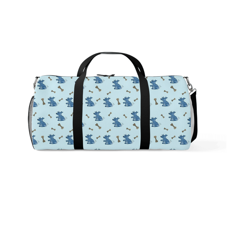 Simple Dog and Bone Pattern Duffle Bag ( Blue)