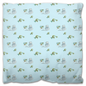 Cat and Fish Pattern Outdoor Pillow (Blue)