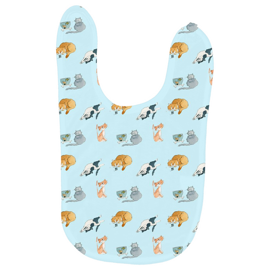 Cats Pattern Baby Bib -(Blue)