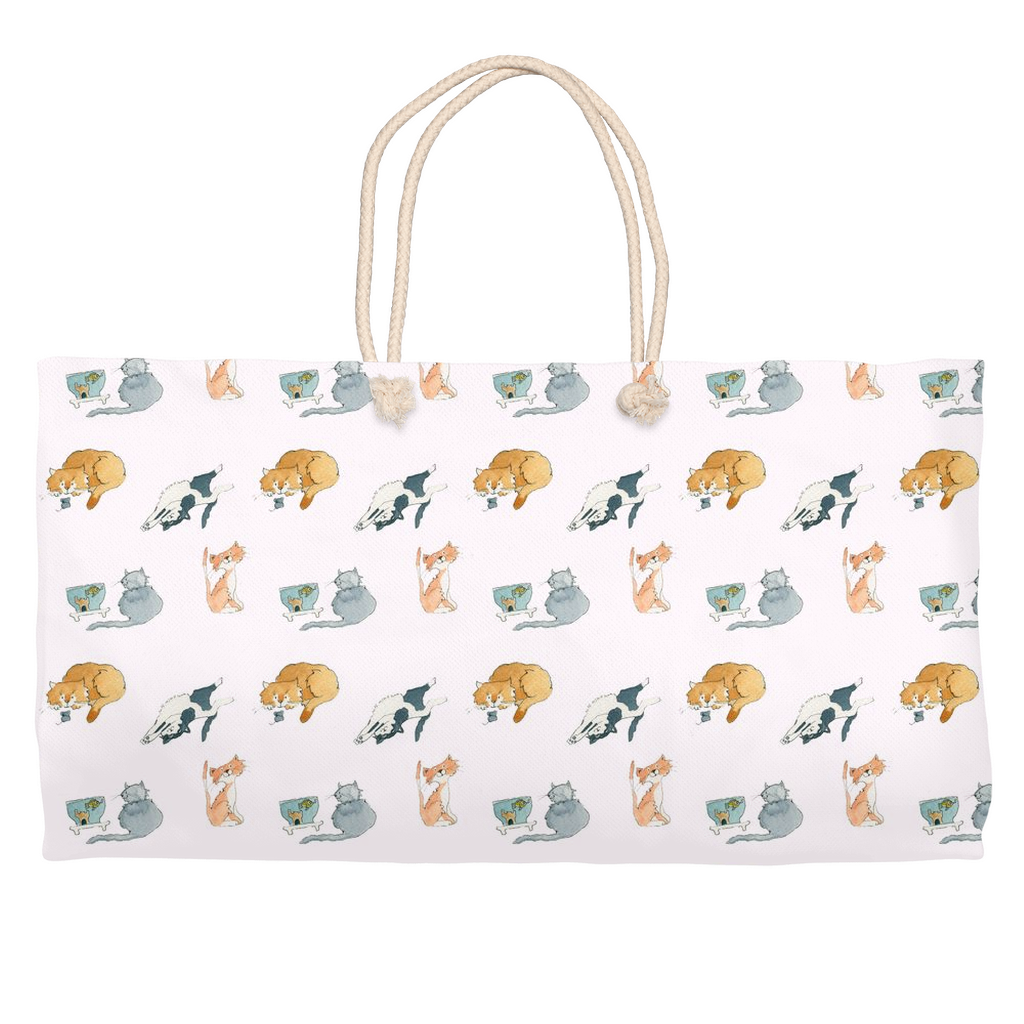 Cats Pattern Weekender Tote (Pink)