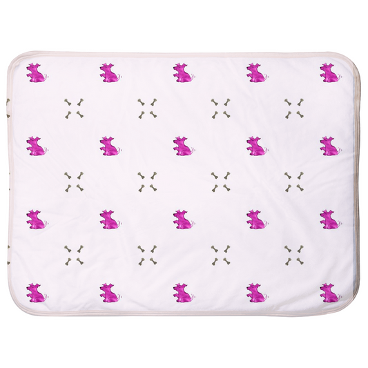 Simple Dog and Bone Baby Sherpa Blanket (Pink)