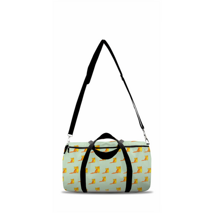 Happy Cat Pattern Duffle Bag (Green)