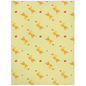 Playful Puppy Pattern Minky Blanket  (Yellow)