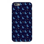 Simple Dog and Bone Pattern I Phone Case (Dark Blue)