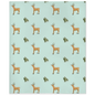 Deer and Trees  Pattern Minky Blanket (Green)