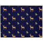 Deer and Trees Pattern Floor Mat (Dark Blue)