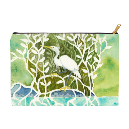 Snowy Egret Mangrove Accessory Pouch