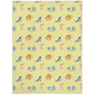 Cats Pattern Minky Blanket (Yellow)