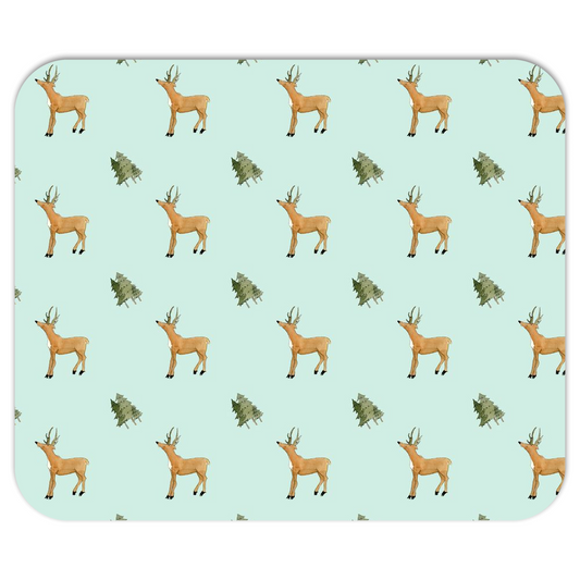 Deer and Trees  Mousepad ( Light Green)