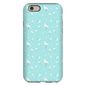 Snowy Egret  Pattern  iPhone Case (Blue)