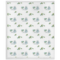 Cat and Fish  Pattern Minky Blanket (White)